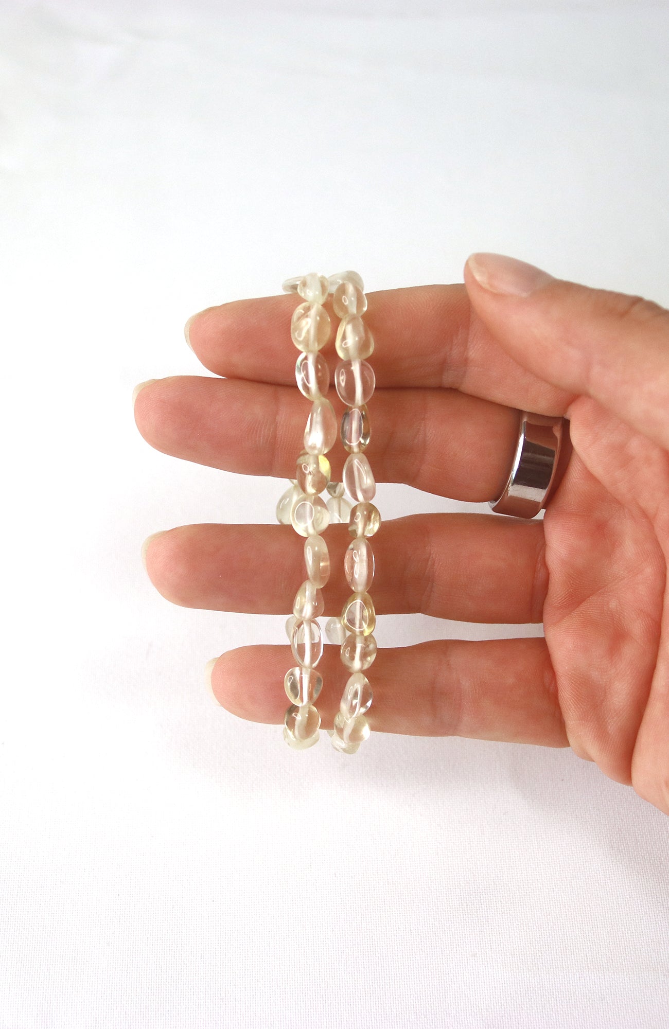 Lemon Quartz Nugget Bead Bracelet 302
